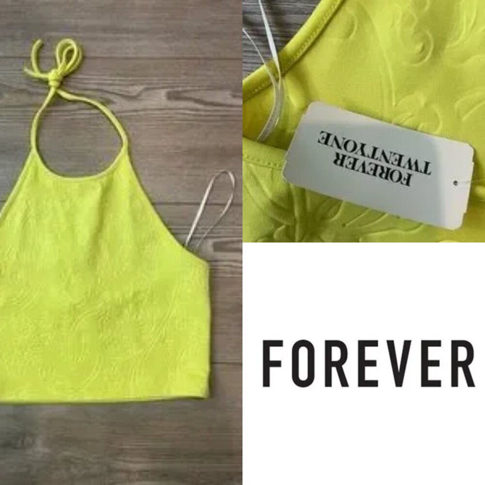 Forever 21 Bright Yellow Halter Tank Top